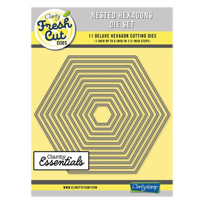 Nested Hexagons Die Set Clarity Fresh Cut Dies