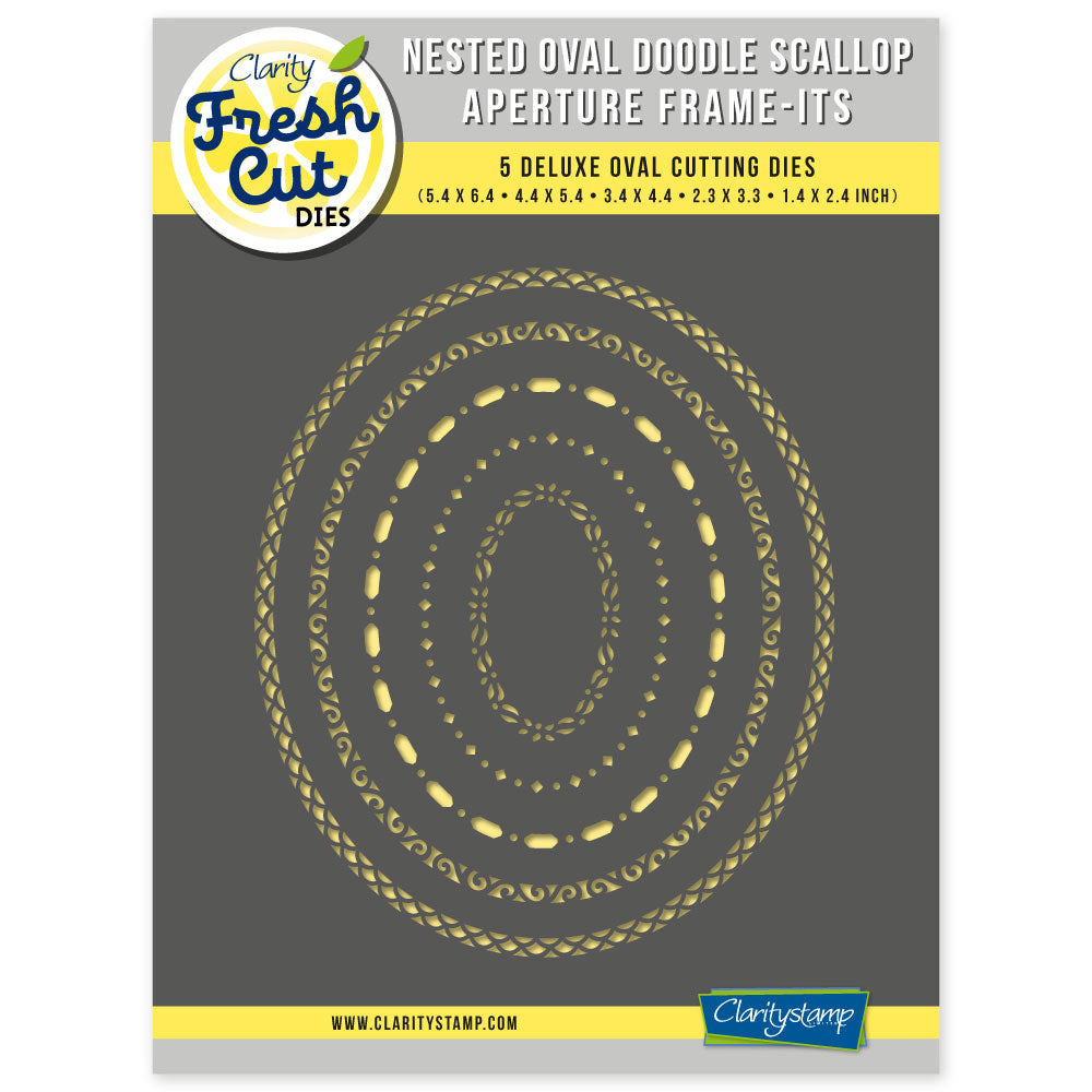 Nested Oval Scallop Doodle Aperture Frame-its Die Set