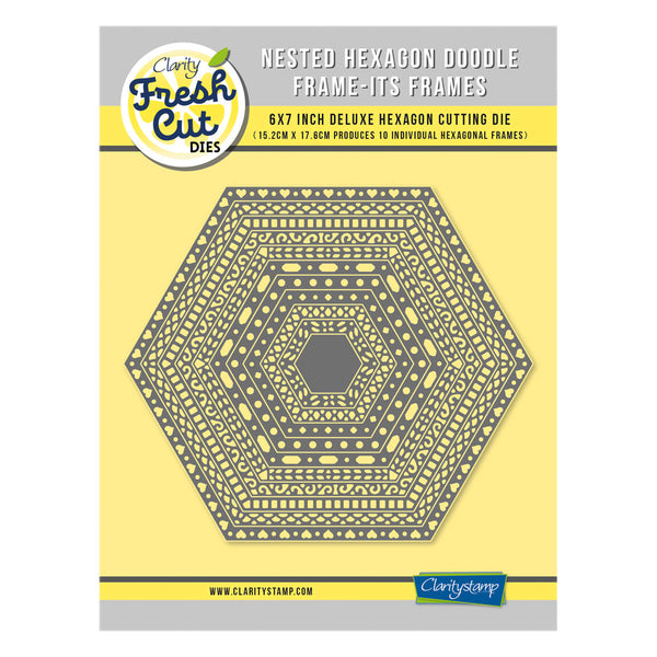Nested Hexagon Doodle Frame-its Frames Die Set – Claritystamp