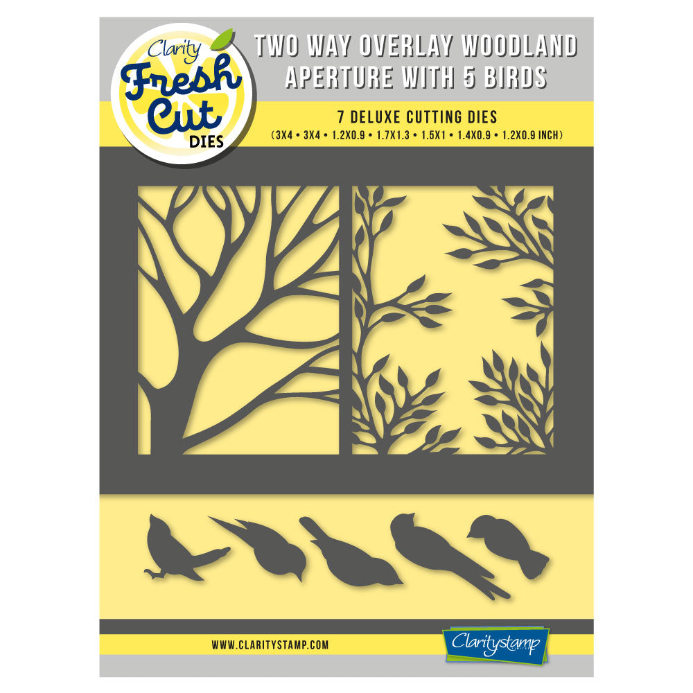 Woodland Aperture With 5 Birds Two Way Overlay Clarity Fresh Cut Die