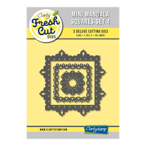 Mini Mandala Squares Set 4 Clarity Fresh Cut Die