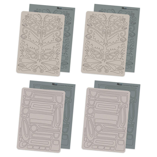 CLEARANCE Leonie's Wings & Abstract Shapes + MASKS Clarity Mix Media Boards