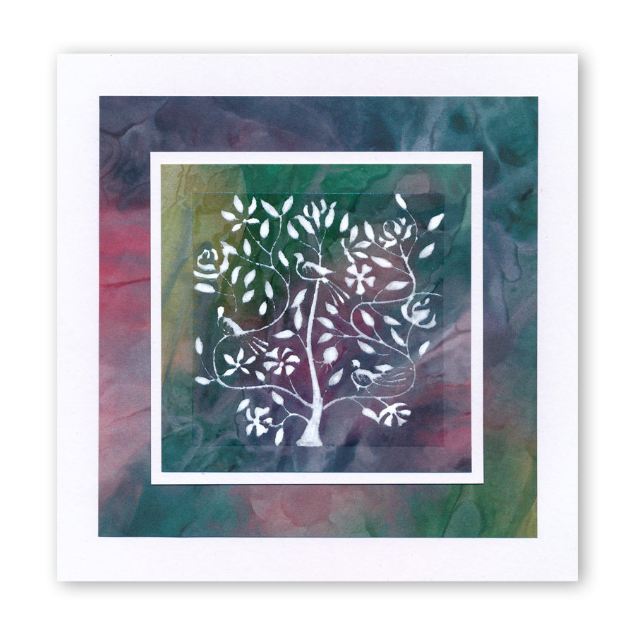 Birds In a Tree - Three Way Overlay A4 Stamp Set