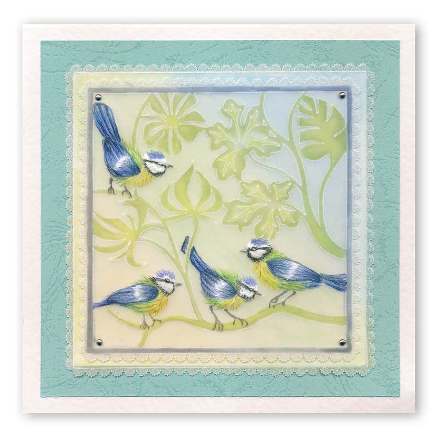 CLEARANCE Birds Roosting A5 Square Groovi Plate