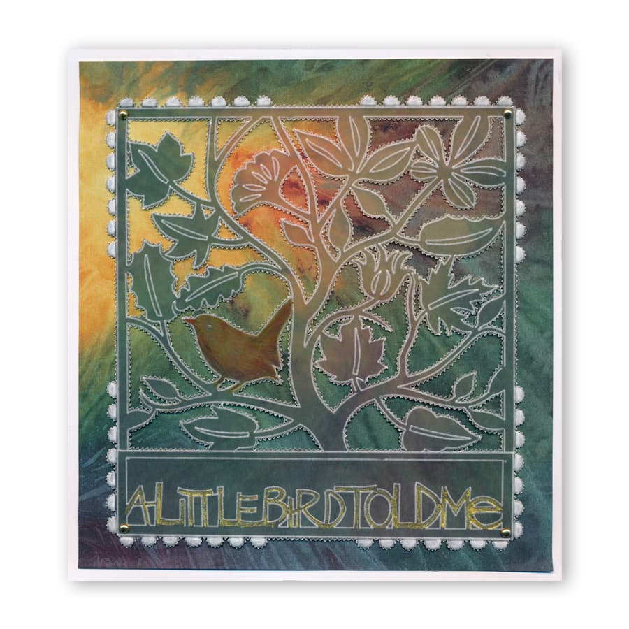 CLEARANCE A Little Bird Told Me A5 Square Groovi Plate