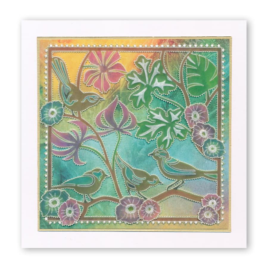 CLEARANCE Birds Roosting A5 Square Groovi Plate