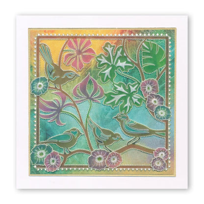 CLEARANCE Birds Roosting A5 Square Groovi Plate