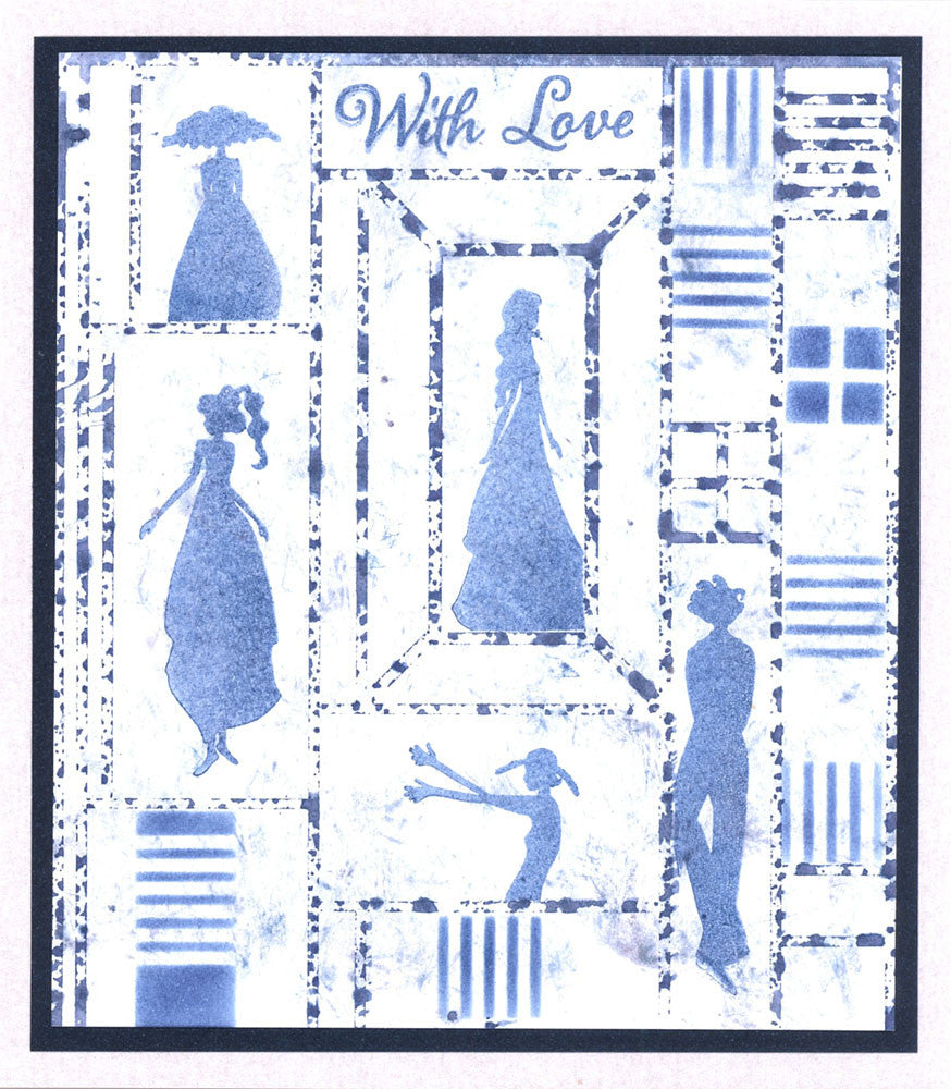 Abstract Squares 1 7" x 7" Stencil