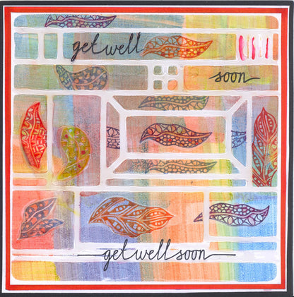 Abstract Squares 1 7" x 7" Stencil