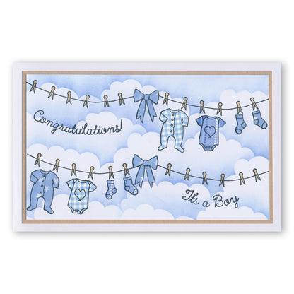 CLEARANCE Adorable Baby A5 Stamp & Mask Set