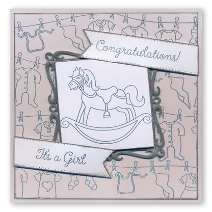 CLEARANCE Adorable Baby A5 Stamp & Mask Set