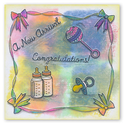 CLEARANCE Adorable Baby A5 Stamp & Mask Set