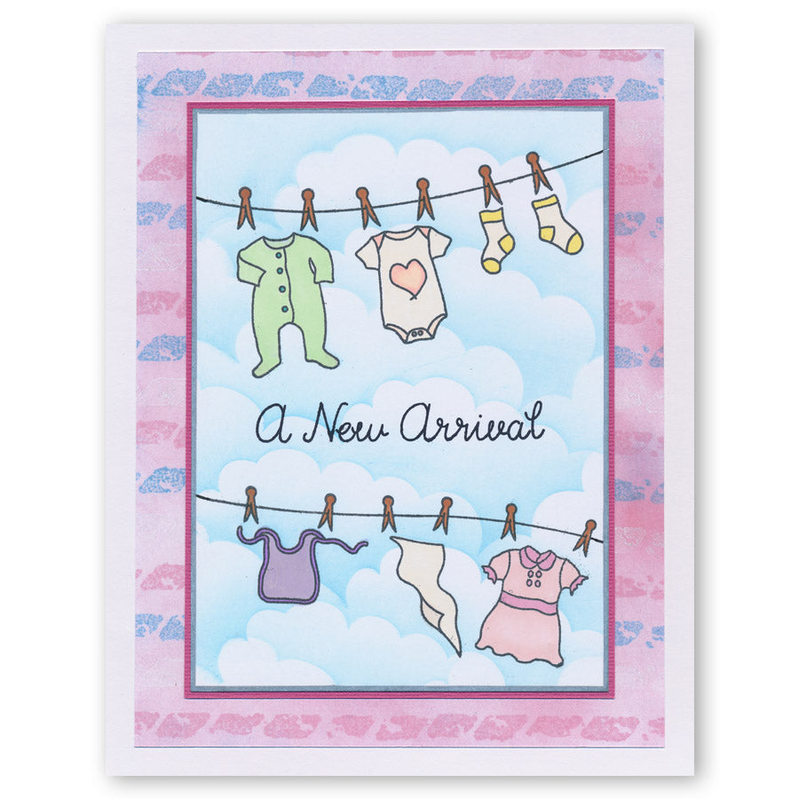CLEARANCE Adorable Baby A5 Stamp & Mask Set