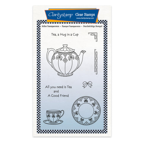 Linda's All You Need Is Tea A6 Stamp & Mask Set