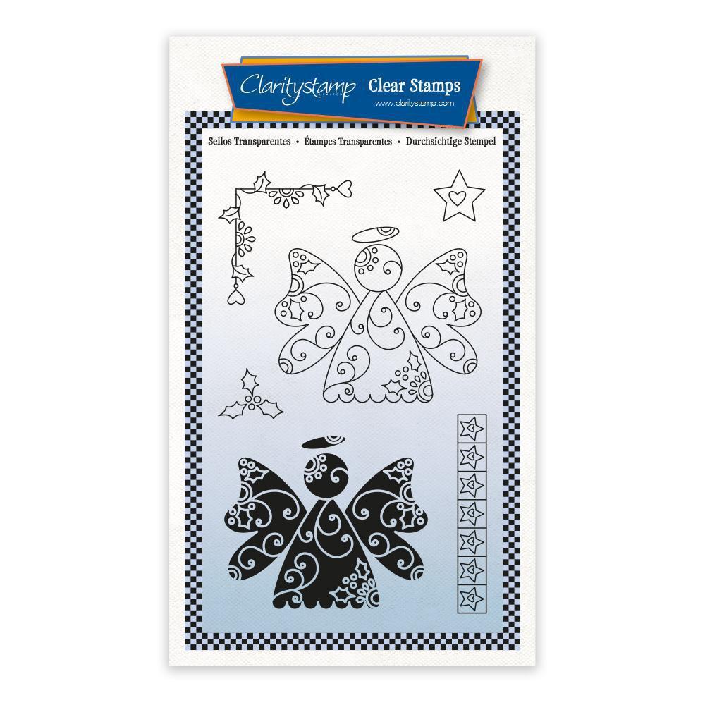Tina's Angels - Two Way Overlay Christmas Ornaments A6 Stamp Set