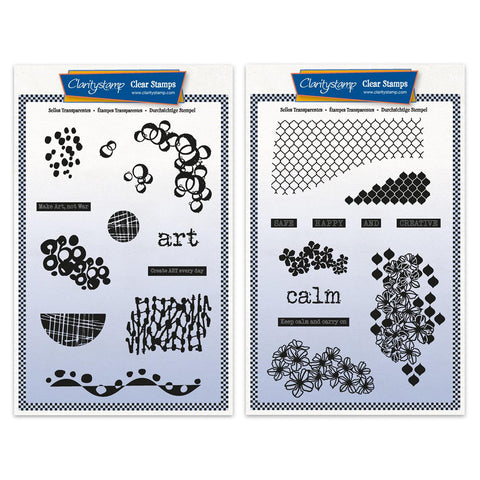 Art & Calm - Grunge Elements A5 Stamp Duo