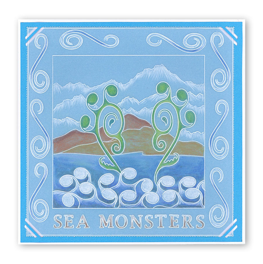 Art Deco & Ocean Swirls Groovi Border Plate Set