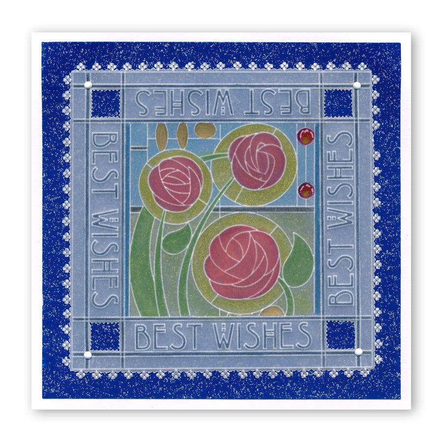 Art Nouveau Best Wishes A6 Groovi Plate