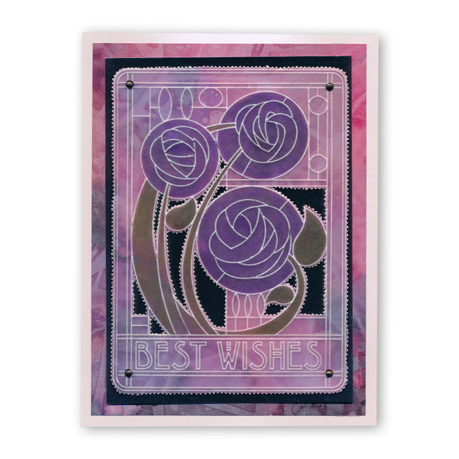 Art Nouveau Best Wishes A6 Groovi Plate