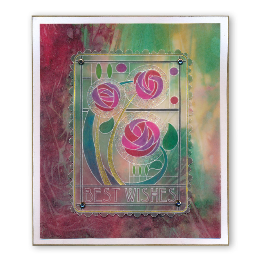 Art Nouveau Best Wishes A6 Groovi Plate