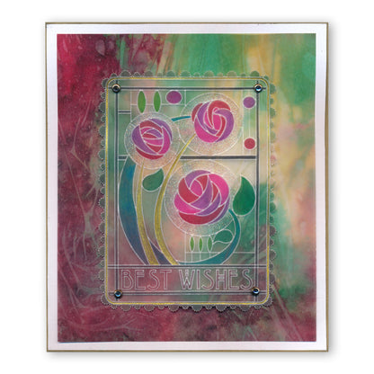 Art Nouveau Best Wishes A6 Groovi Plate