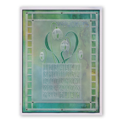 Art Nouveau Snowdrops A6 Groovi Plate