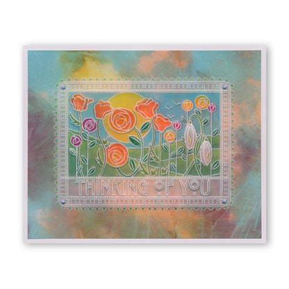 Art Nouveau Bed of Roses A6 Groovi Plate