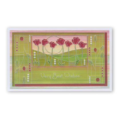 Art Nouveau Poppy Fields A6 Groovi Plate