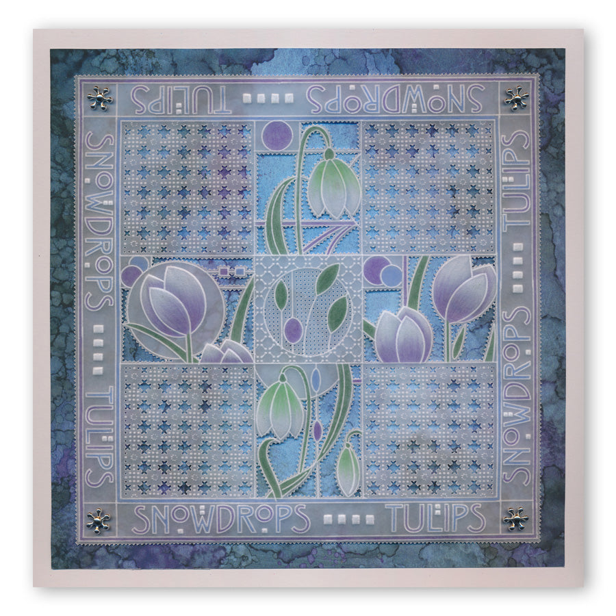 Art Nouveau Floral A6 Groovi Plate & Spacer Collection