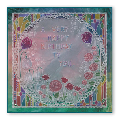 Art Nouveau Bed of Roses A6 Groovi Plate