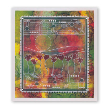 Art Nouveau Poppy Fields A6 Groovi Plate