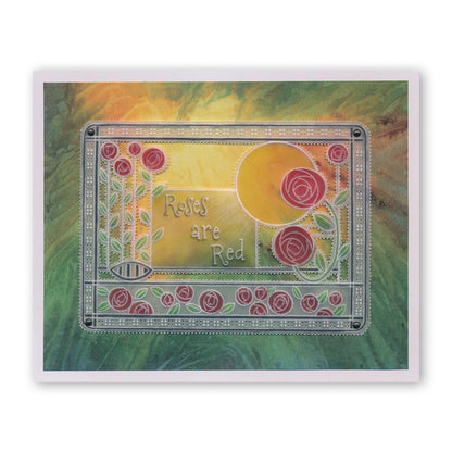 Art Nouveau Bed of Roses A6 Groovi Plate