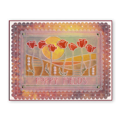 Art Nouveau Poppy Fields A6 Groovi Plate