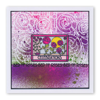 Art Nouveau Bed of Roses & Poppy Fields A5 Stamp Set