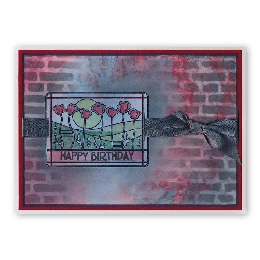 Art Nouveau Bed of Roses & Poppy Fields A5 Stamp Set