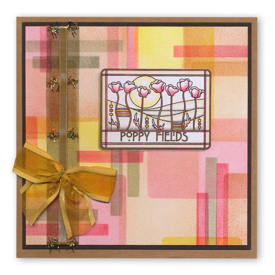 Art Nouveau Bed of Roses & Poppy Fields A5 Stamp Set