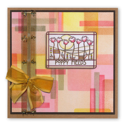 Art Nouveau Bed of Roses & Poppy Fields A5 Stamp Set