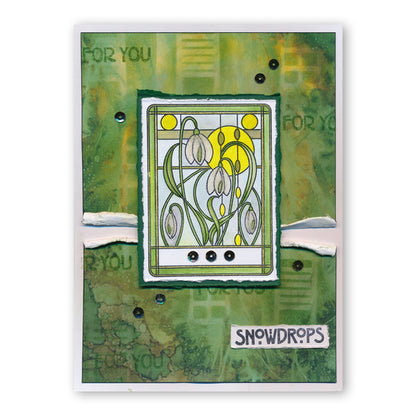 Art Nouveau Snowdrops & Tulips A5 Stamp Set