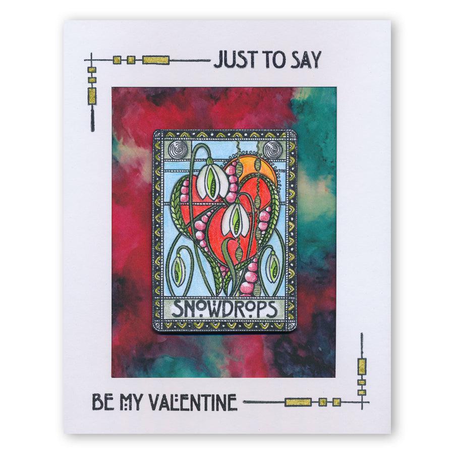 Art Nouveau Sentiments A5 Square Stamp Set