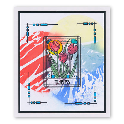 Art Nouveau Flowers & Panels A5 Stamp Set