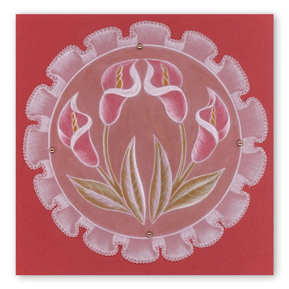 Art Nouveau Lilies A5 Square & Groovi Border Plate Set