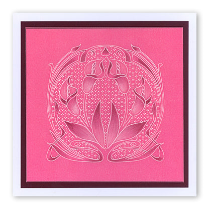 Art Nouveau Lilies A5 Square & Groovi Border Plate Set