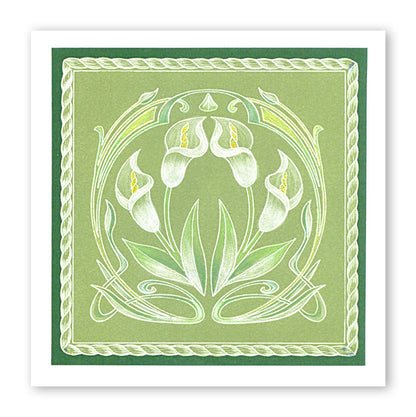 Art Nouveau Lilies A5 Square & Groovi Border Plate Set