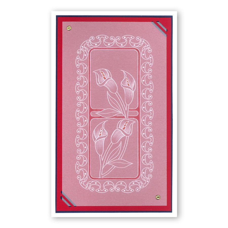 Art Nouveau Lilies A5 Square & Groovi Border Plate Set