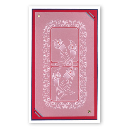 Art Nouveau Lilies A5 Square & Groovi Border Plate Set