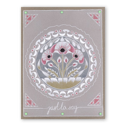 Art Nouveau Poppies A5 Square & Groovi Border Plate Set