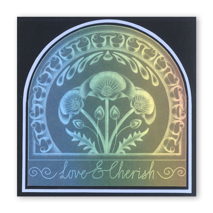 Art Nouveau Poppies A5 Square & Groovi Border Plate Set