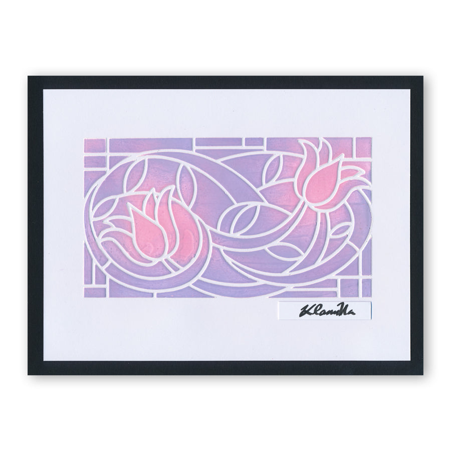 Art Nouveau Lilies A5 Stencil