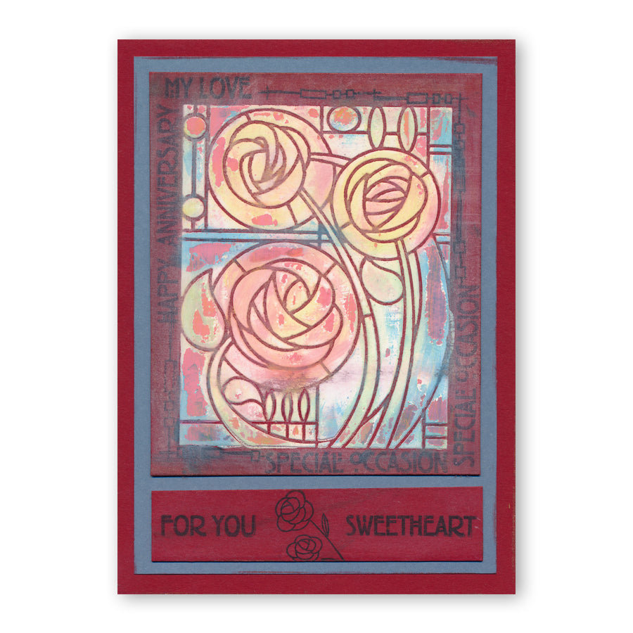 Art Nouveau Eden Roses A5 Stencil