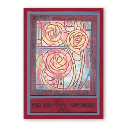 Art Nouveau Eden Roses A5 Stencil